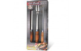 Conjunto Churrasco Bianchi de3 peças cabo Madeira ( Faca 8", Garfo E Afiador)- CÓDIGO: 30810/01