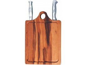 Kit Churrasco com Tábua  Madeira com faca e garfo - Bianchi - 62110/08