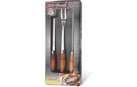 Conjunto Churrasco Bianchi de3 peças cabo Madeira ( Faca 8", Garfo E Afiador)- CÓDIGO: 30810/01